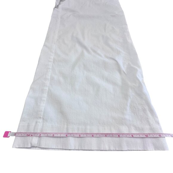 Chico's Pants Size 2 R 12R Large White Cropped Pants Wide Leg Pull On Stretch - Picture 12 of 13